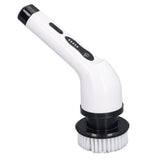 Electric Handheld Brush Adjustable Extension Handle Powerful Highly Efficient Labor Saving Electric Spin Scrubber for Bathroom Kitchen 9 Heads White