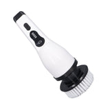 Electric Handheld Brush Adjustable Extension Handle Powerful Highly Efficient Labor Saving Electric Spin Scrubber for Bathroom Kitchen 9 Heads White - Extra Image