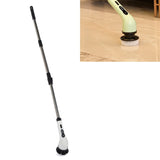 Electric Handheld Brush Adjustable Extension Handle Powerful Highly Efficient Labor Saving Electric Spin Scrubber for Bathroom Kitchen 9 Heads White