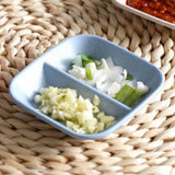 Dipping Bowl Wheat Straw Divided Compact Practical Dip Sauce Dish for Home Kitchen Blue