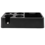 Coffee Tamping Station ABS Modern Multifunctional Coffee Filter Tamper Holder Portafilter Stand for Home Kitchen Cafe Bar Black