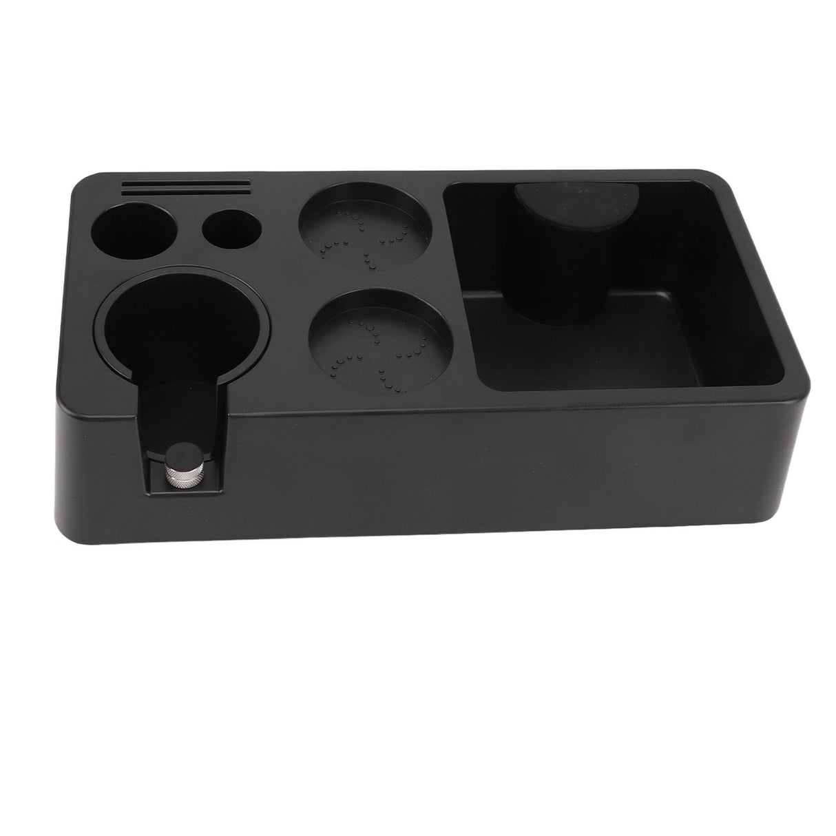 Coffee Tamping Station ABS Modern Multifunctional Coffee Filter Tamper Holder Portafilter Stand for Home Kitchen Cafe Bar Black