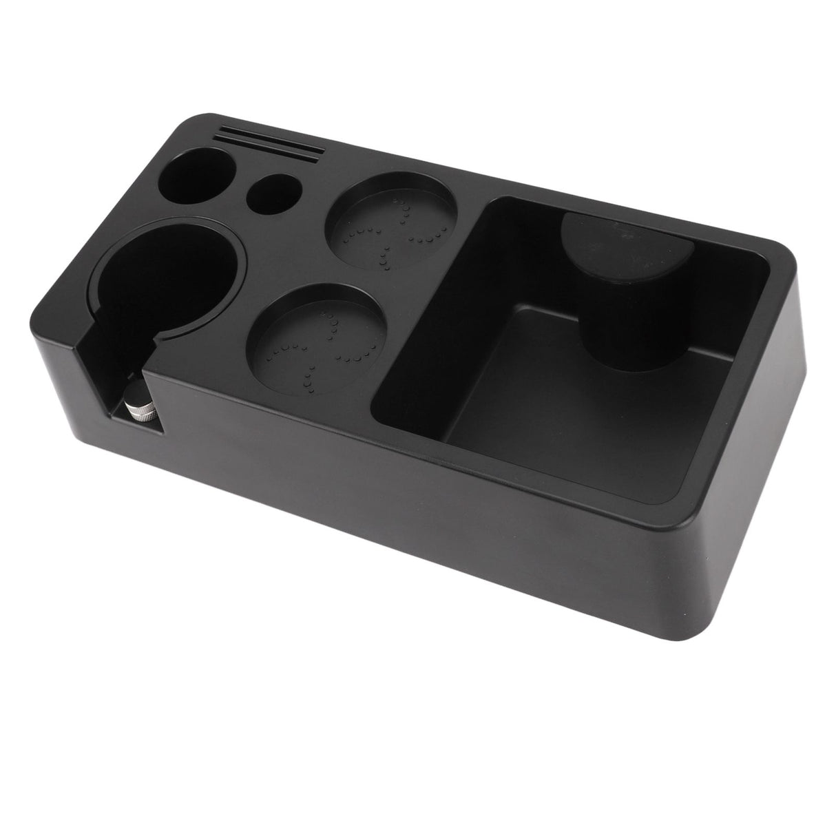 Coffee Tamping Station ABS Modern Multifunctional Coffee Filter Tamper Holder Portafilter Stand for Home Kitchen Cafe Bar Black
