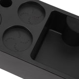 Coffee Tamping Station ABS Modern Multifunctional Coffee Filter Tamper Holder Portafilter Stand for Home Kitchen Cafe Bar Black