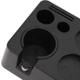 Coffee Tamping Station ABS Modern Multifunctional Coffee Filter Tamper Holder Portafilter Stand for Home Kitchen Cafe Bar Black