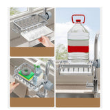Kitchen Faucet Organizer Multifunctional Rustproof Sponge Dish Soap Brush Sink Caddy Holder with Drip Tray Silver - Extra Image