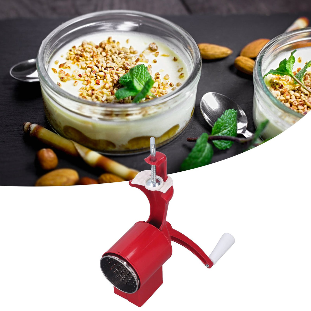 Multifunctional Kitchen Cheese Grater Manual Hand Crank Vegetable Slicing Walnuts Grinder Food Nuts Grinder