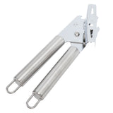 Manual Can Opener Handheld Stainless Steel Effortless Operation Multifunctional Can Bottle Opener for Home Kitchen Stainless Steel Handle - Front View