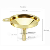 Kitchen Funnel 304 Stainless Steel Gold Plated Taper Mirror Polishing Oil Wine Funnel