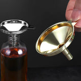 Kitchen Funnel 304 Stainless Steel Gold Plated Taper Mirror Polishing Oil Wine Funnel - Extra Image