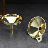Kitchen Funnel 304 Stainless Steel Gold Plated Taper Mirror Polishing Oil Wine Funnel - Extra Image