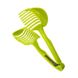 Tomato Slicing Holder ABS Multipurpose Handheld Round Fruit Tong Onion Holder Kitchen Cutting Aid Gadgets Tool for Lemon Egg Vegetables - Front View