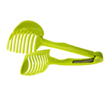 Tomato Slicing Holder ABS Multipurpose Handheld Round Fruit Tong Onion Holder Kitchen Cutting Aid Gadgets Tool for Lemon Egg Vegetables - Side View