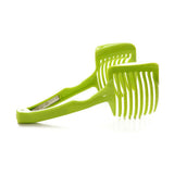 Tomato Slicing Holder ABS Multipurpose Handheld Round Fruit Tong Onion Holder Kitchen Cutting Aid Gadgets Tool for Lemon Egg Vegetables
