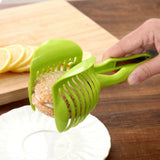 Tomato Slicing Holder ABS Multipurpose Handheld Round Fruit Tong Onion Holder Kitchen Cutting Aid Gadgets Tool for Lemon Egg Vegetables - Extra Image