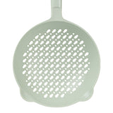Ladle Fine Mesh Strainer Durable Nylon PVC Handle Heat Resistant Large Capacity Versatile Spoon Ladle for Kitchen Green - Close-Up Angle