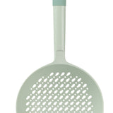 Ladle Fine Mesh Strainer Durable Nylon PVC Handle Heat Resistant Large Capacity Versatile Spoon Ladle for Kitchen Green - Low Angle
