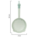 Ladle Fine Mesh Strainer Durable Nylon PVC Handle Heat Resistant Large Capacity Versatile Spoon Ladle for Kitchen Green