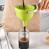 Kitchen Funnel Foldable Silicone Funnel Dispenser 4.1in Wide Mouth Handheld Funnel for Oil Wine