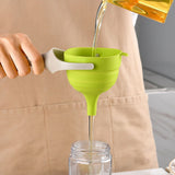 Kitchen Funnel Foldable Silicone Funnel Dispenser 4.1in Wide Mouth Handheld Funnel for Oil Wine