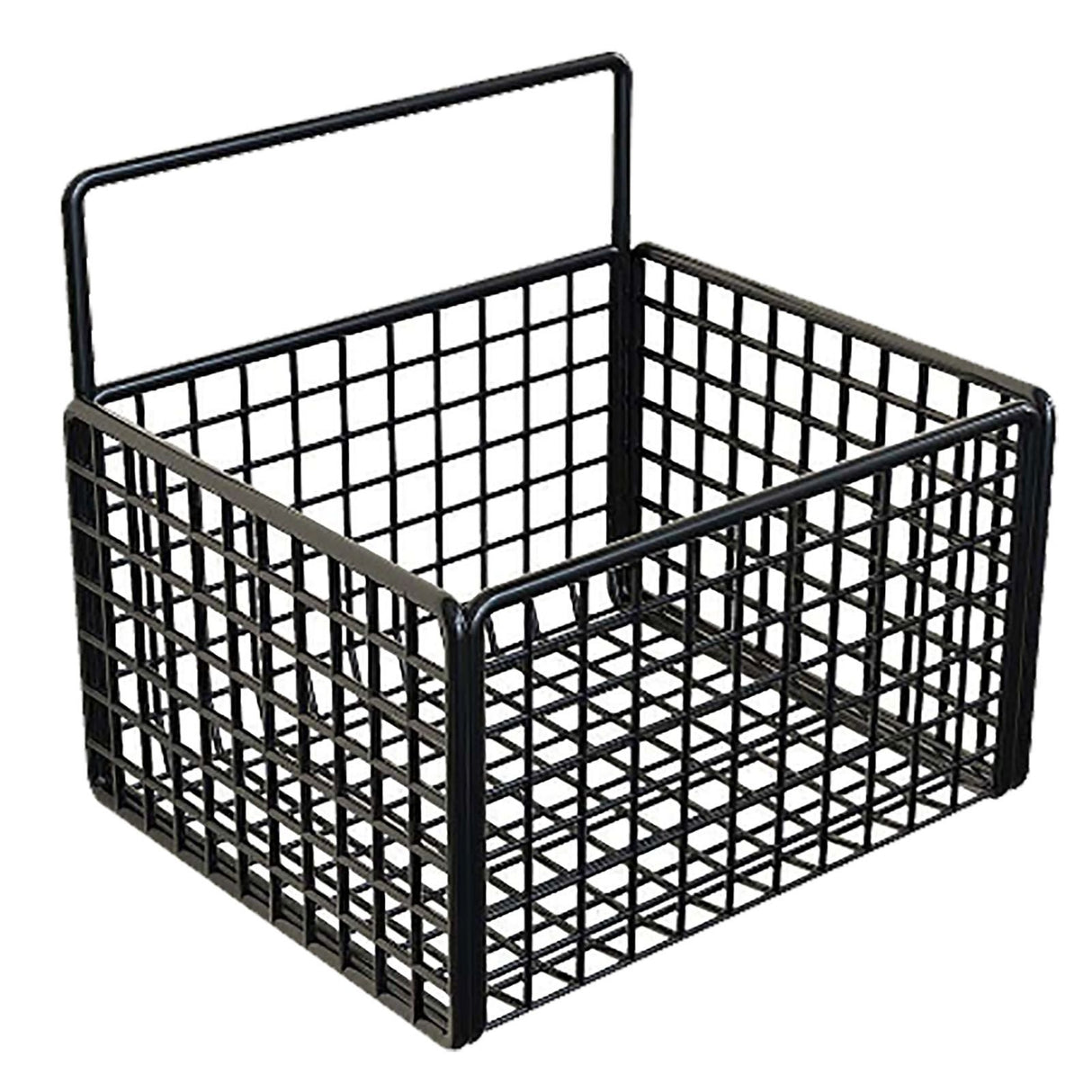 Wall Mounted Storage Basket No Drilling Adhesive Metal Wire Hanging Basket for Kitchen Food Pantry Bathroom Organization Black