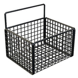 Wall Mounted Storage Basket No Drilling Adhesive Metal Wire Hanging Basket for Kitchen Food Pantry Bathroom Organization Black