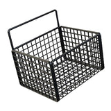 Wall Mounted Storage Basket No Drilling Adhesive Metal Wire Hanging Basket for Kitchen Food Pantry Bathroom Organization Black
