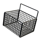 Wall Mounted Storage Basket No Drilling Adhesive Metal Wire Hanging Basket for Kitchen Food Pantry Bathroom Organization Black