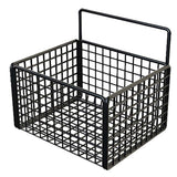 Wall Mounted Storage Basket No Drilling Adhesive Metal Wire Hanging Basket for Kitchen Food Pantry Bathroom Organization Black - Top-Down View