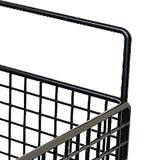 Wall Mounted Storage Basket No Drilling Adhesive Metal Wire Hanging Basket for Kitchen Food Pantry Bathroom Organization Black