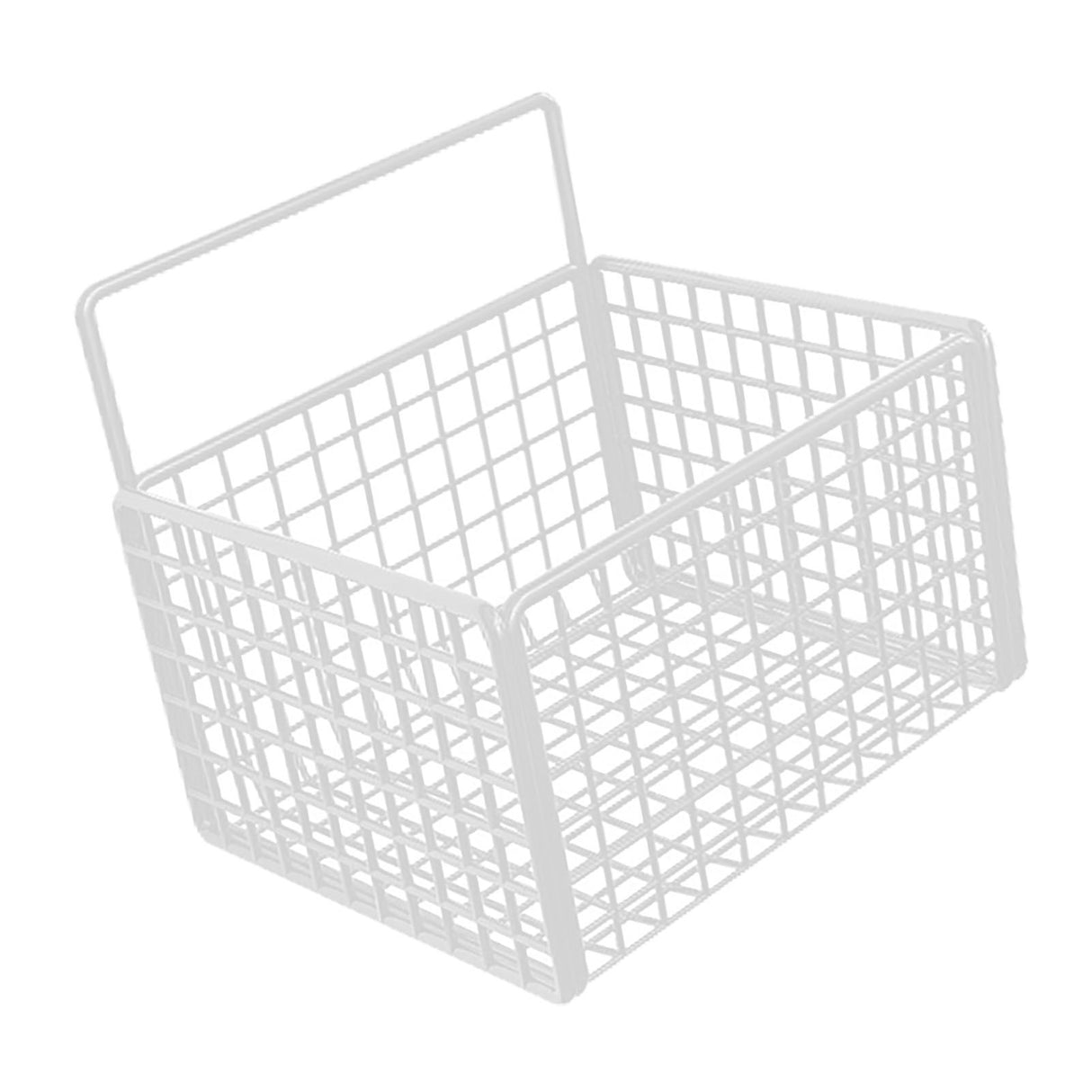 Wall Mounted Storage Basket No Drilling Adhesive Metal Wire Hanging Basket for Kitchen Food Pantry Bathroom Organization White