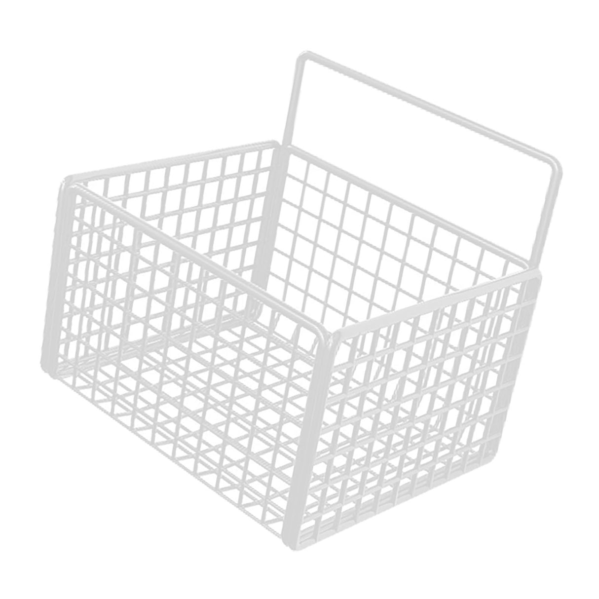 Wall Mounted Storage Basket No Drilling Adhesive Metal Wire Hanging Basket for Kitchen Food Pantry Bathroom Organization White
