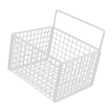 Wall Mounted Storage Basket No Drilling Adhesive Metal Wire Hanging Basket for Kitchen Food Pantry Bathroom Organization White