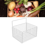 Wall Mounted Storage Basket No Drilling Adhesive Metal Wire Hanging Basket for Kitchen Food Pantry Bathroom Organization White - 45-Degree Angle