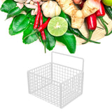Wall Mounted Storage Basket No Drilling Adhesive Metal Wire Hanging Basket for Kitchen Food Pantry Bathroom Organization White - Rear View