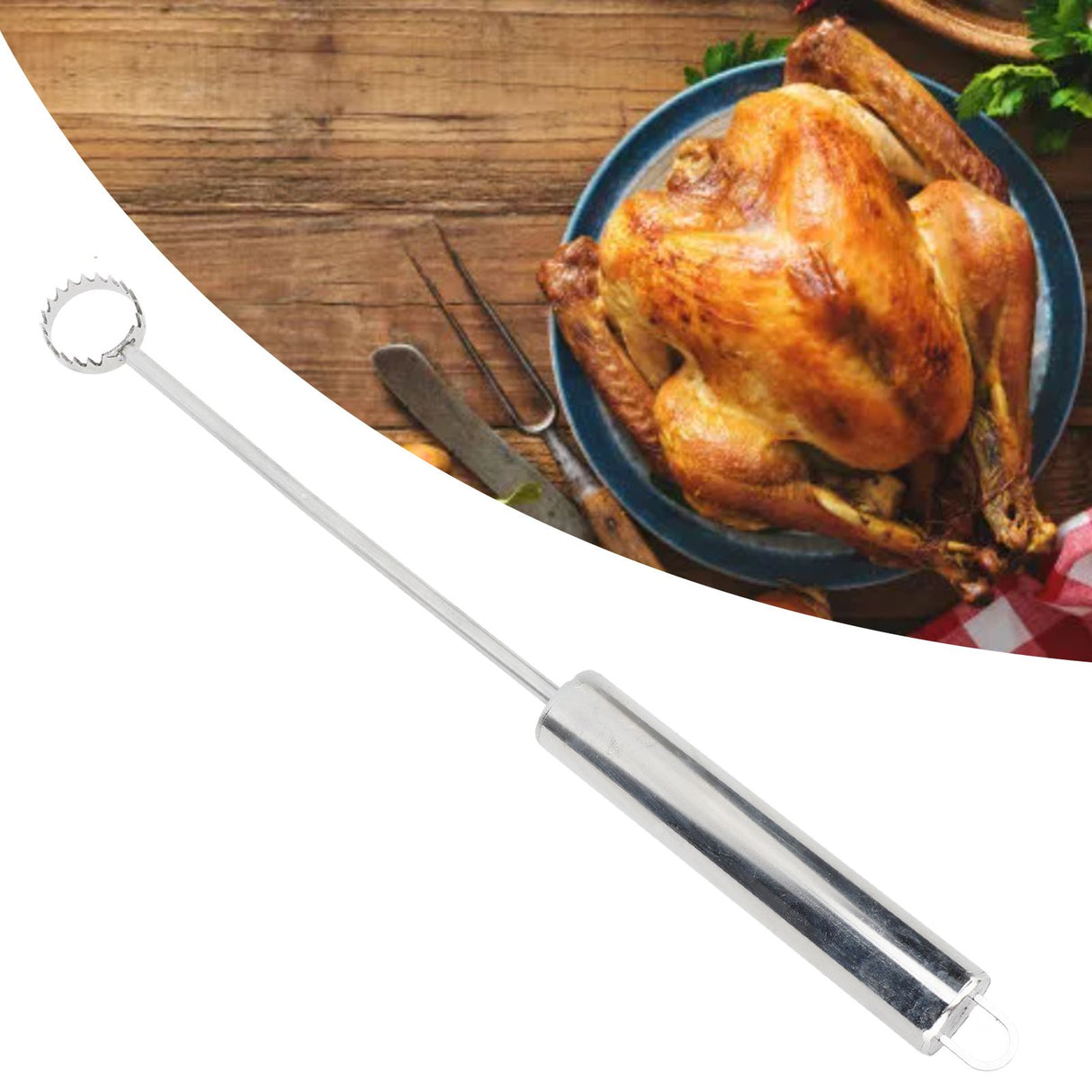 Lung Remover Scraper Stainless Steel Strong Grip Easy to Clean Long Handle Chicken Processing Equipment for Poultry