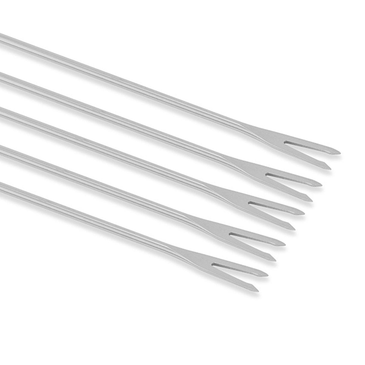 6pcs Stainless Steel Fondue Forks Cheese Fondue Sticks Smore Sticks with Wooden Handle Heat Resistant for Chocolate Cheese