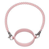 Water Bottle Handle Strap Portable Reliable Multifunctional 37cm Silicone Water Bottle Sling for Outdoor Pink - Top-Down View