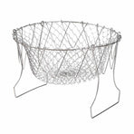 Stainless Steel Frying Basket Foldable Moderate Mesh Density Versatile Cooking Strainer Net for Kitchen