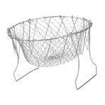Stainless Steel Frying Basket Foldable Moderate Mesh Density Versatile Cooking Strainer Net for Kitchen