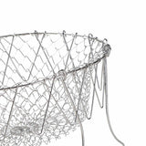 Stainless Steel Frying Basket Foldable Moderate Mesh Density Versatile Cooking Strainer Net for Kitchen