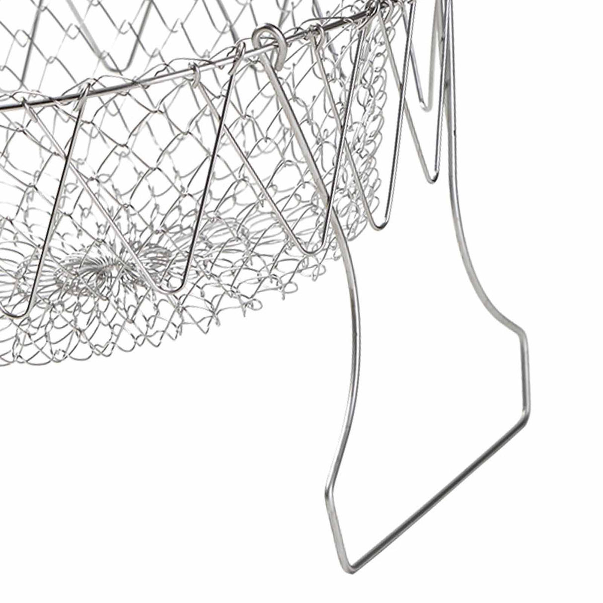 Stainless Steel Frying Basket Foldable Moderate Mesh Density Versatile Cooking Strainer Net for Kitchen