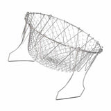 Stainless Steel Frying Basket Foldable Moderate Mesh Density Versatile Cooking Strainer Net for Kitchen
