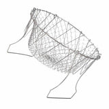 Stainless Steel Frying Basket Foldable Moderate Mesh Density Versatile Cooking Strainer Net for Kitchen