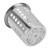 Kitchen Utensil Holder Multipurpose Large Capacity Mess Proof 304 Stainless Steel Utensil Holder for Countertop With Holes - Rear View