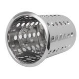 Kitchen Utensil Holder Multipurpose Large Capacity Mess Proof 304 Stainless Steel Utensil Holder for Countertop With Holes - Low Angle