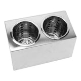 Kitchen Utensil Holder Multi Functional Non Slip Bottom Stainless Steel Knife Fork Storage Bucket 2 Holes - 45-Degree Angle
