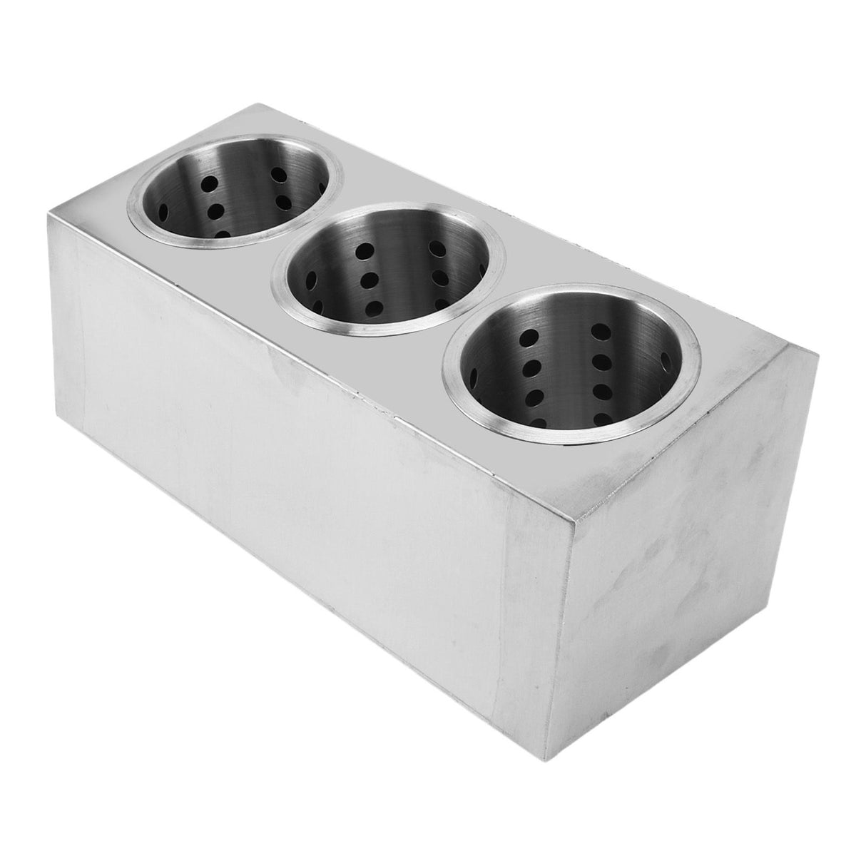 Kitchen Utensil Holder Multi Functional Non Slip Bottom Stainless Steel Knife Fork Storage Bucket 3 Holes
