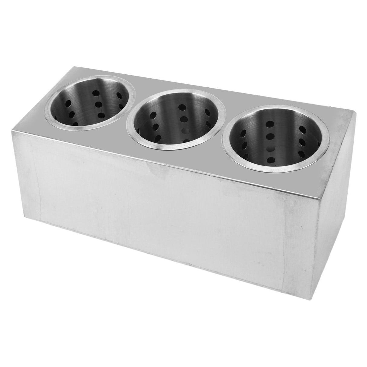 Kitchen Utensil Holder Multi Functional Non Slip Bottom Stainless Steel Knife Fork Storage Bucket 3 Holes