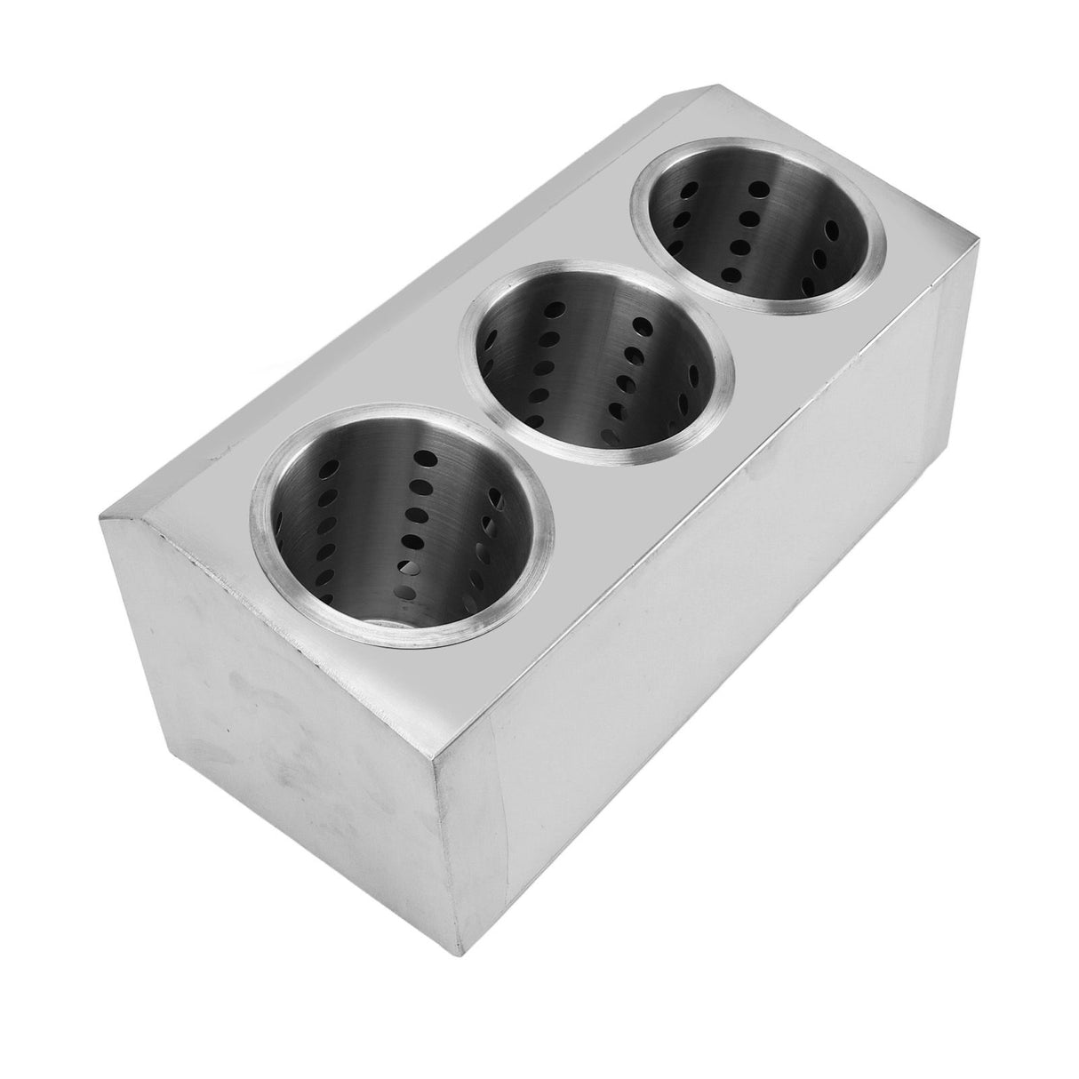 Kitchen Utensil Holder Multi Functional Non Slip Bottom Stainless Steel Knife Fork Storage Bucket 3 Holes
